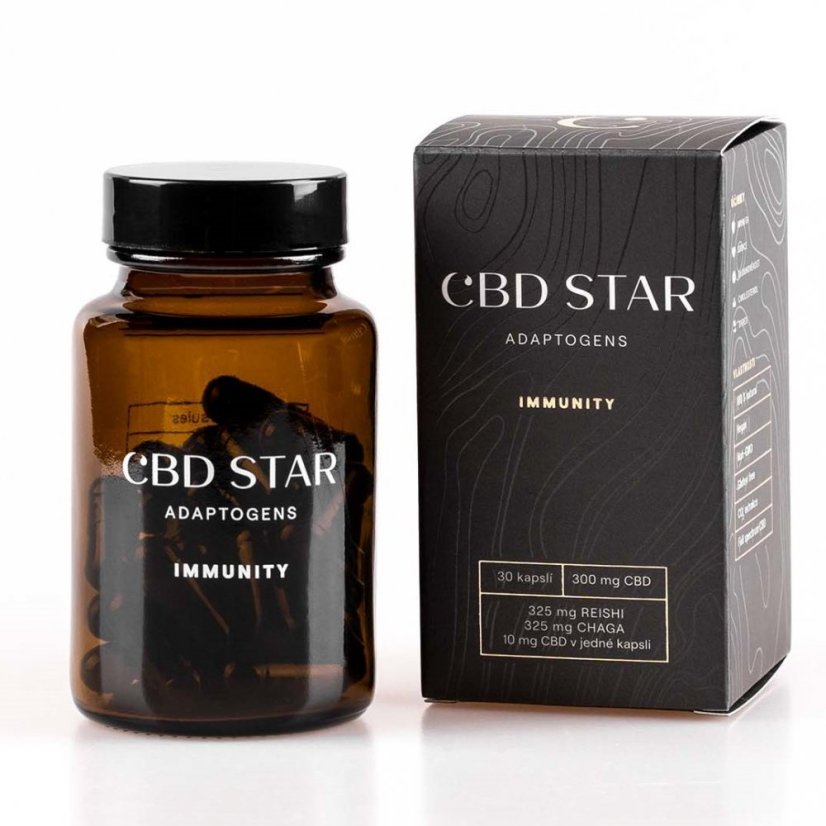 CBD Star Medizinische Pilze mit CBD - Immunität Adaptogene, (30 Kapseln)