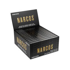 Narcos Hnědá edice King Size Slim Rolling Papers + hroty, vitrína 24 ks