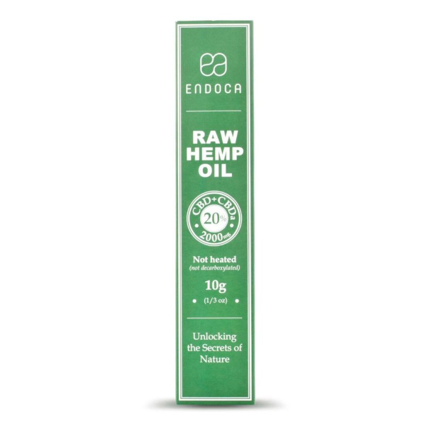 Endoca RAW Extrait d'huile de chanvre 2000 mg CBD + CBDa (20%), seringue de 10 g