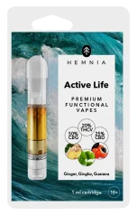 Hemnia Masa Aktif - Kartrid, THCV 20%, CBG 50%, CBD 25%, Jahe, gingko biloba, guarana, 1 ml
