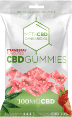 MediCBD Jordgubbsmak CBD-Gummies (300 mg), 40 påsar i kartong, 4000 g