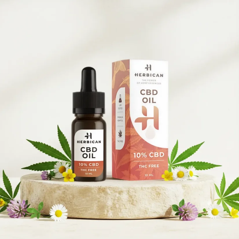 Herbican olio CBD privo di THC, 10%, 10 ml