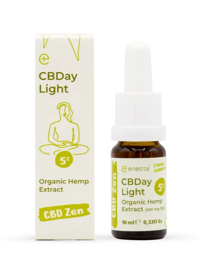 Enecta CBDay Plus Huile de CBD douce à spectre complet 5 %, 500 mg, 10 ml