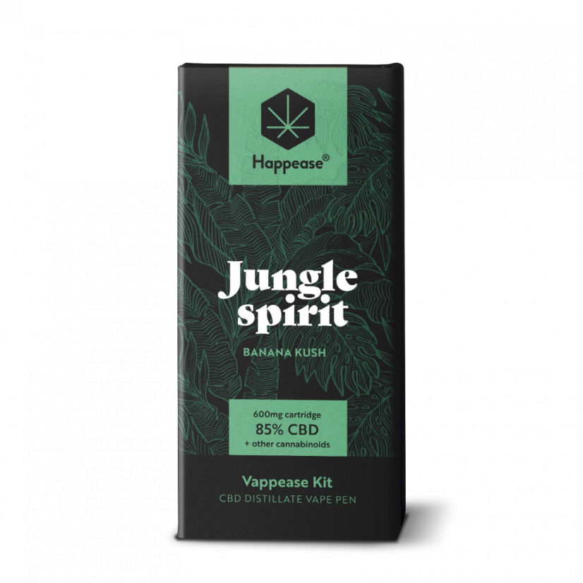Happease Clasic Spiritul junglei - Kit de vaping, 85% CBD, 600 mg, 0,5 ml