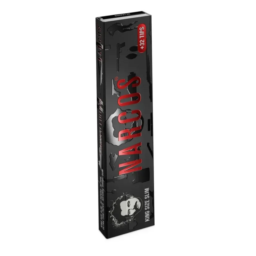 Narcos Papel de liar King Size Slim de edición limitada + boquillas - diseño aleatorio