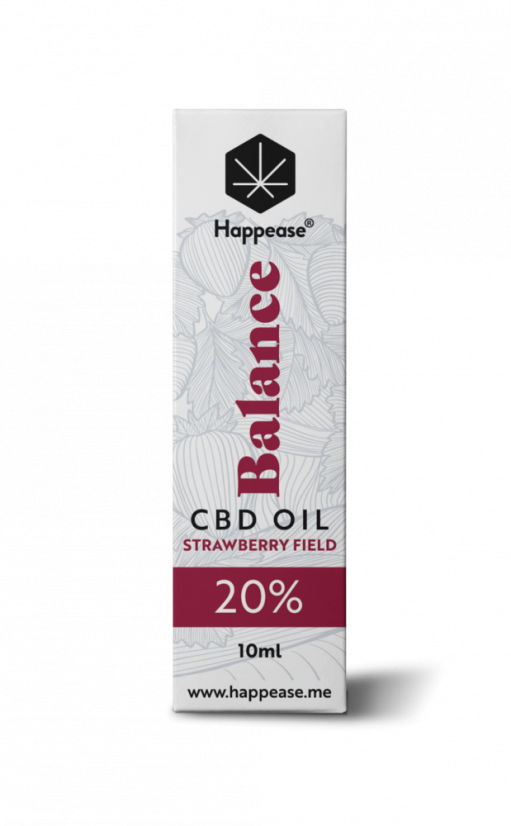 Happease Balance CBD-öljy Strawberry Field, 20 % CBD, 2000 mg, 10 ml