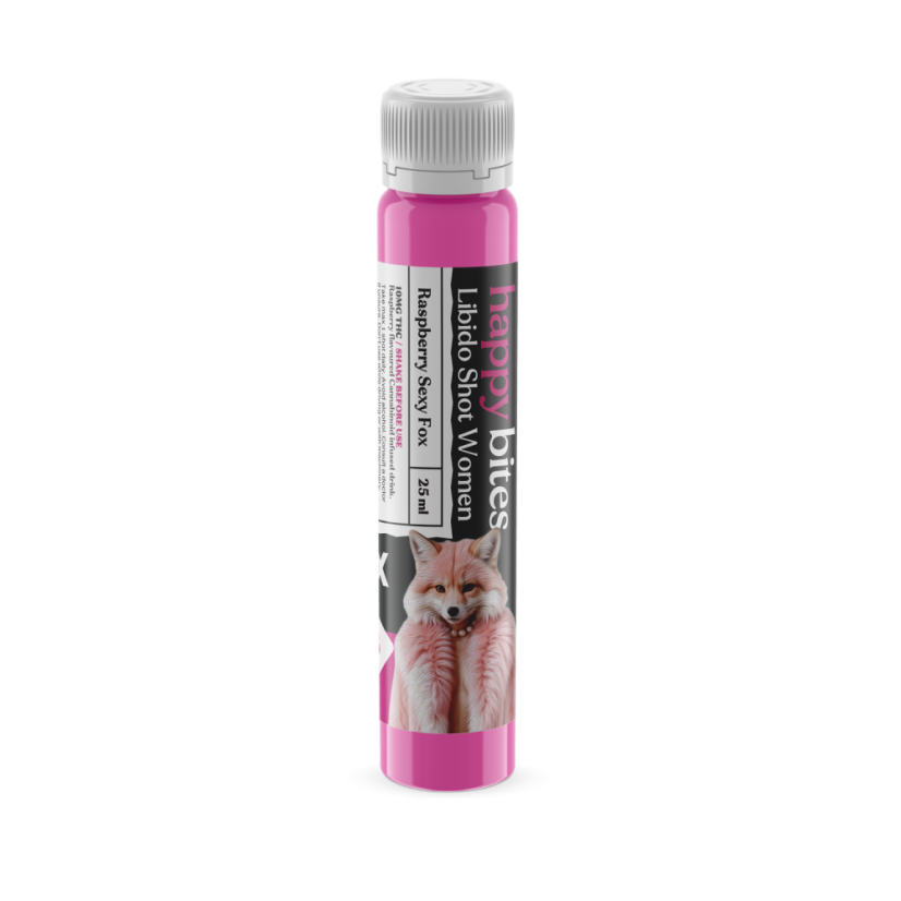 Happy Bites THC+ Shot Raspberry Sexy Fox (Libido), 10 mg, 25 ml