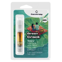 Canntropy THCV-Kartusche Green Crack – 20 % THCV, 60 % CBG, 20 % CBN, 1 ml