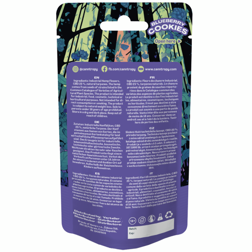Canntropy CBD Blüten Blueberry Cookies, CBD 25 %, 1 g – 100 g