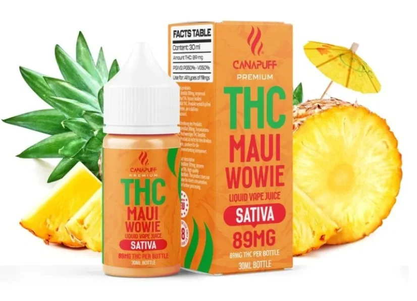 CanaPuff THC+ tekutina Maui Wowie, 89 mg, 30 ml