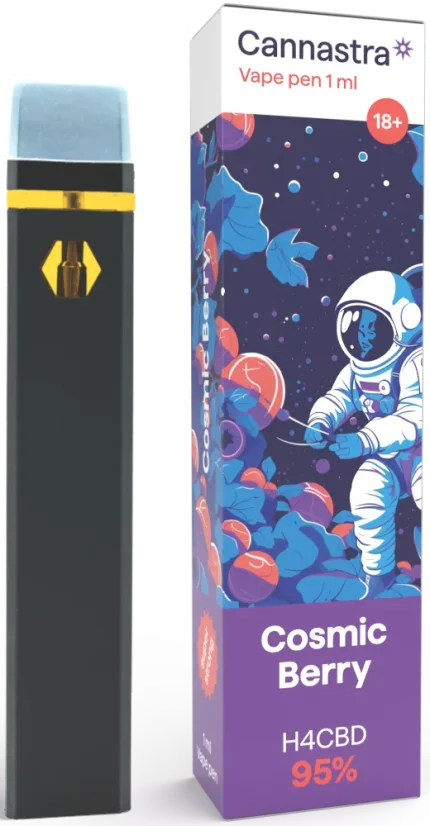 Cannastra H4CBD jednokratna Vape olovka Cosmic Berry, H4CBD 95 %, 1 ml