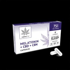 Cannaline Melatoninas + CBD + CBN kapsulės x 15 vnt – sveikas ir gilus miegas, 75 mg