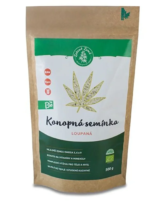 Zelena Zeme Semințe de cânepă decojite BIO 500 g