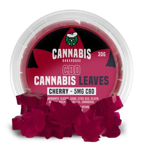 Cannabis Bakehouse - CBD Gummy Leaves Cherry, 18 Stück x 5 mg CBD, 30 g