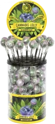 Sucettes Cannabis Blueberry Haze – Récipient de présentation (100 sucettes), 1800 g