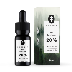 Hemnia Ulei de cânepă CBD cu spectru complet 20%, 6000 mg, 30 ml