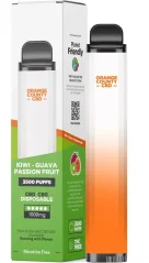 Orange County CBD Pena vape Kiwi - Jambu biji & Buah Markisa 3500 Engah, 600 mg CBD, 400 mg CBG, 10 ml