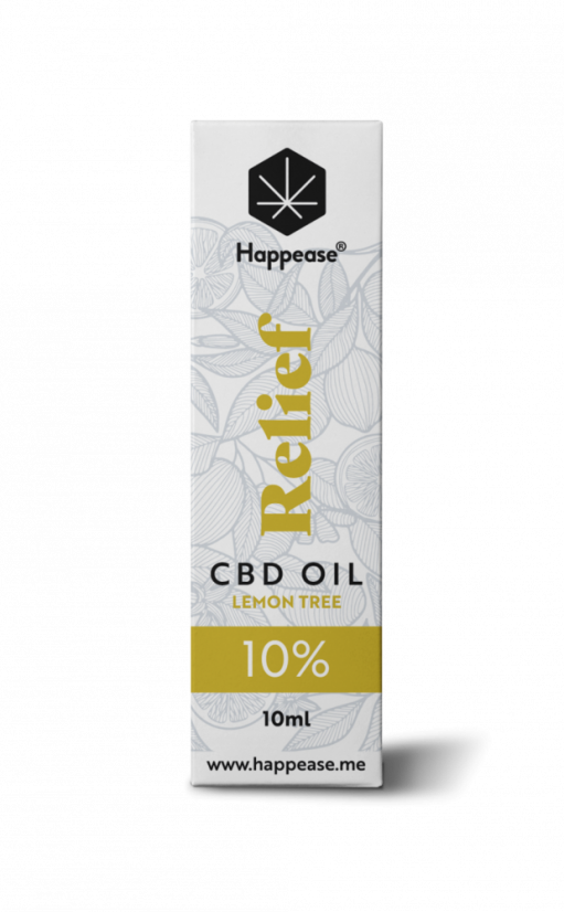 Aceite de CBD Happease Relief Lemon Tree, 10% CBD, 1000 mg, 10 ml