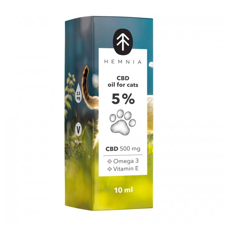 Hemnia CBD ulei pentru pisici 5 %, 500 mg, 10 ml