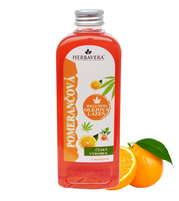 Herbavera Ulei de cânepă pentru baie ORANGE 400 ml