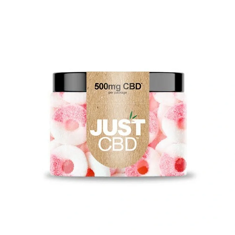 JustCBD Gummies melionų žiedai 250 mg – 3000 mg CBD