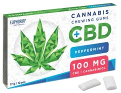 Euphoria Goma de mascar 12pcs com CDB 100mg - Hortelã-pimenta, 17 g