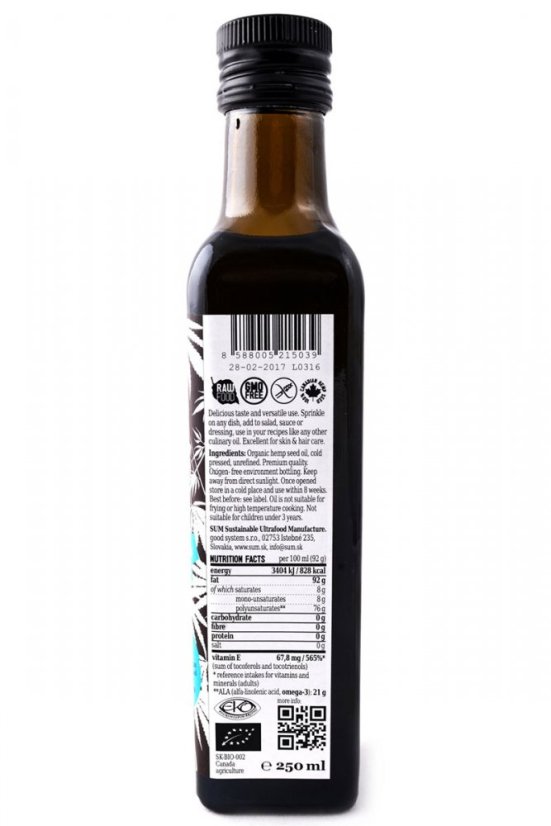 SUM Huile de chanvre BIO 250 ml