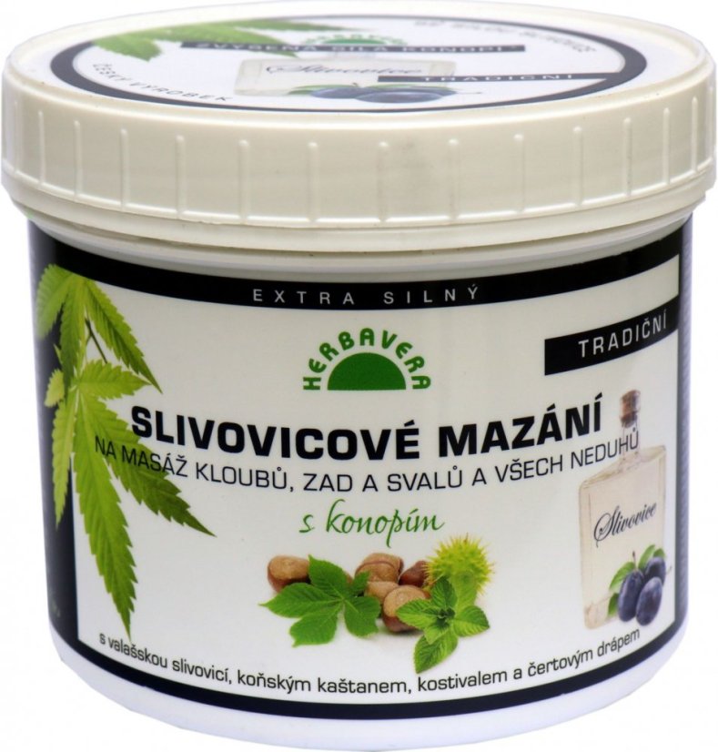 Untură de prune Herbavera cu cânepă, 500 ml