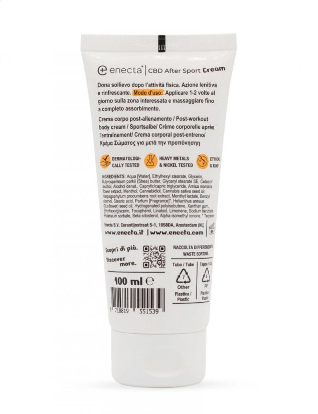 Enecta Crème Après Sport CBD, 700 mg CBD, 100 ml