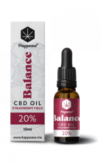 Happease Huile CBD Balance Champ de Fraises, 20% CBD, 2000mg, 10 ml