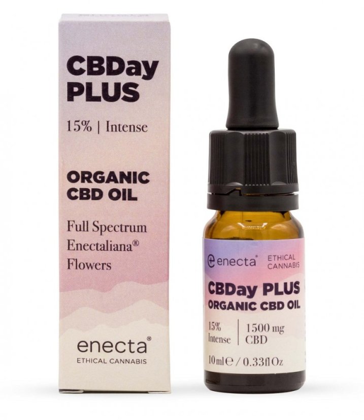 Enecta Ulei CBDay Plus Intense Full Spectrum CBD 15%, 1500 mg, 10 ml