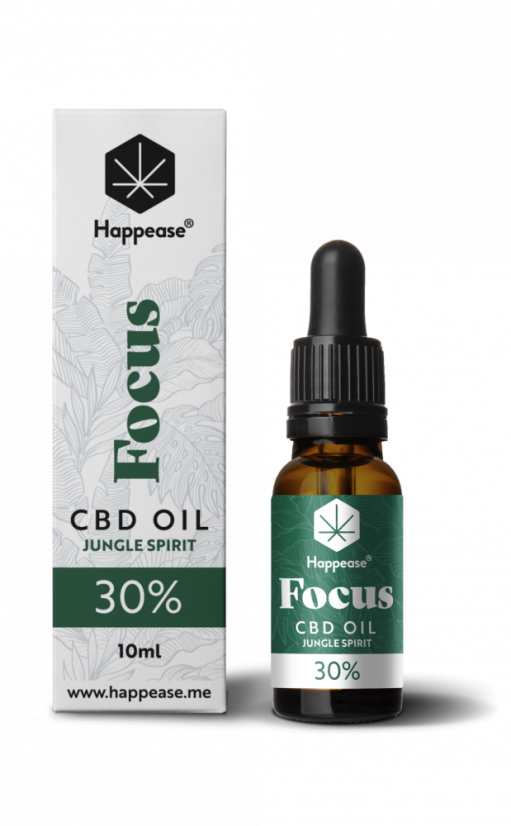 Aceite de CBD Happease Focus Jungle Spirit, 30% CBD, 3000 mg, 10 ml
