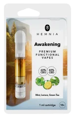 Hemnia Cartouche Réveil - 60 % CBG, 40 % CBD, citron, menthe, thé vert, 1 ml