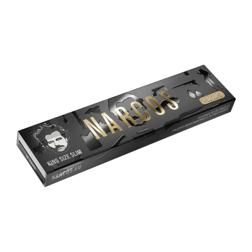 Narcos Papel de liar King Size Slim de edición limitada + boquillas - diseño aleatorio