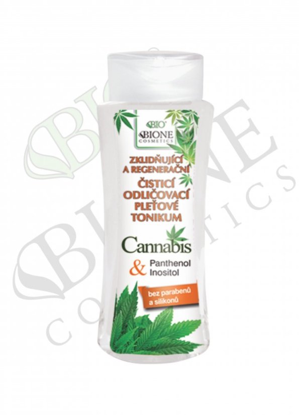 Bione Cannabis Tonique facial démaquillant apaisant et régénérant, 255 ml