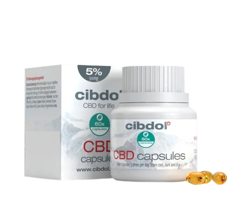 Cibdol měkké gelové kapsle 5% CBD, 500 mg CBD, 60 kapsle