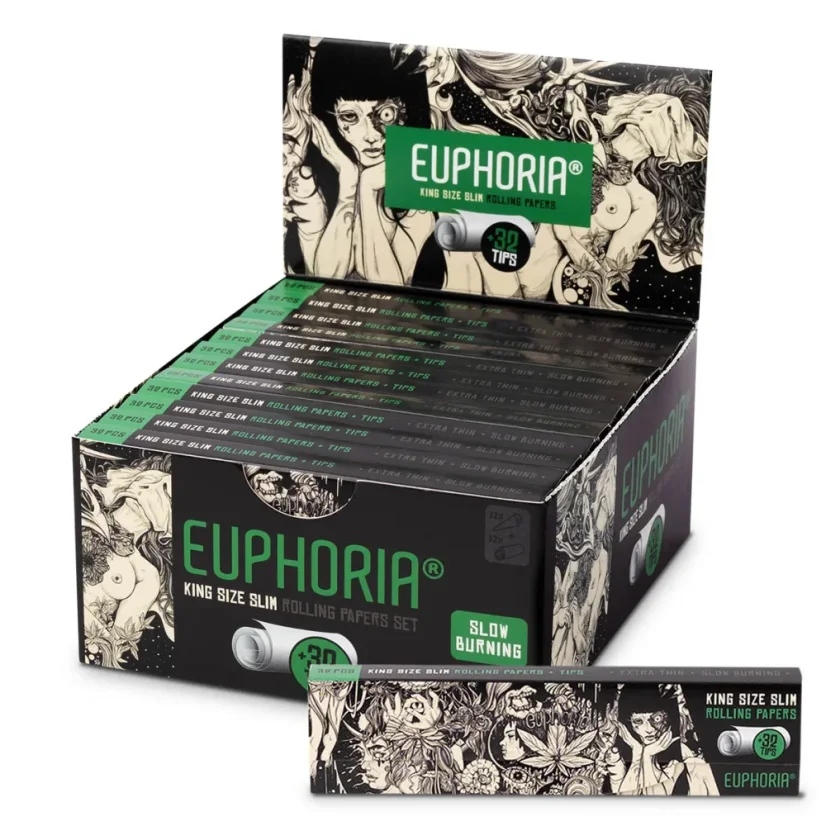 Euphoria Hârtii de rulat Kingsize Slim Mystical + Filtre, 32 hârtii de rulat + 32 vârfuri cu filtru