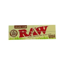 RAW Organic Hemp Single Wide Rolling Papers – prírodné nerafinované rolovacie papiere, 50 listov