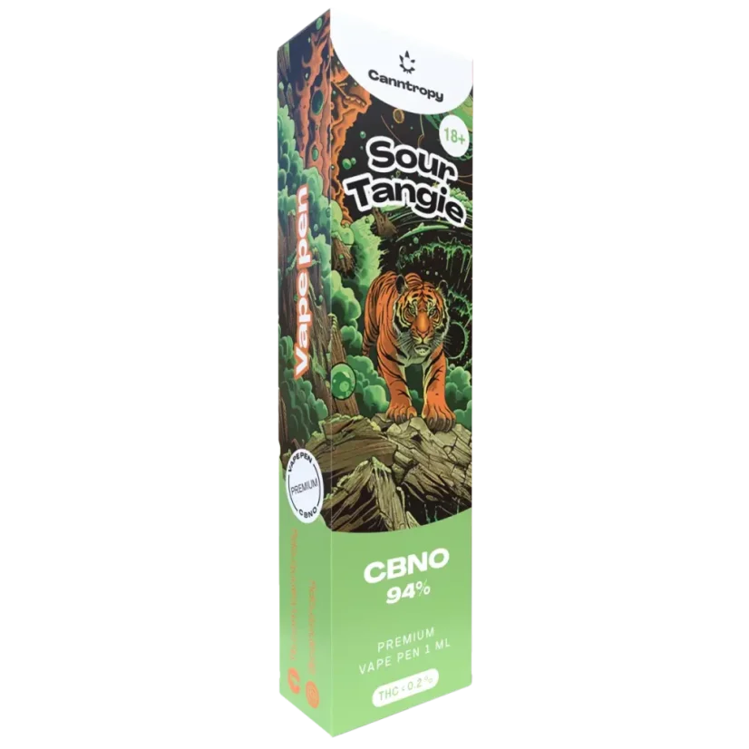 Canntropy CBNO Vape Pen desechable Sour Tangie, calidad CBNO 94%, 1 ml