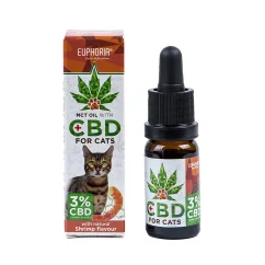 Euphoria Huile CBD pour chat 3%, 300mg, 10 ml - saveur crevette