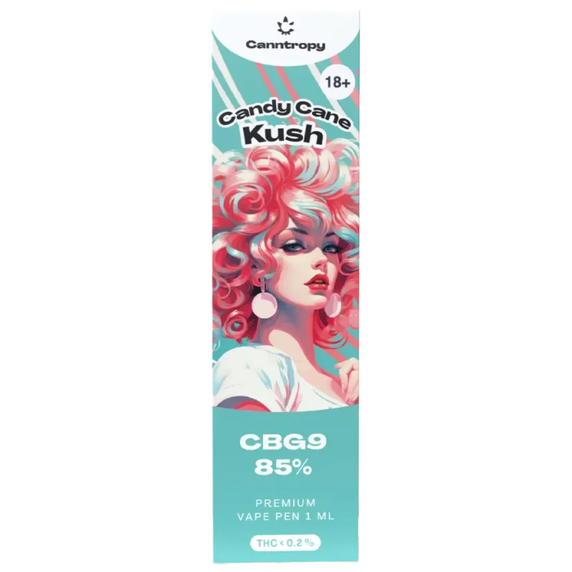 Canntropy CBG9 Penna per vaporizzatore monouso Candy Cane Kush, qualità CBG9 85%, 1 ml