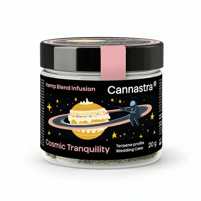 Cannastra konopná směs – Cosmic Tranquility mleté květy Wedding Cake (20 g)