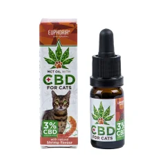 Euphoria CBD olej konopny dla kotów 3%, 300mg, 10 ml - smak krewetek