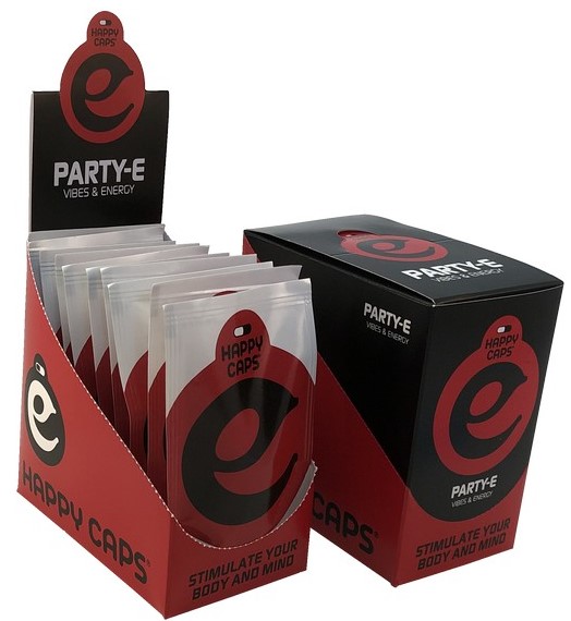 Happy Caps Party E - Gélules énergisantes et stimulantes, (complément alimentaire), 4 g