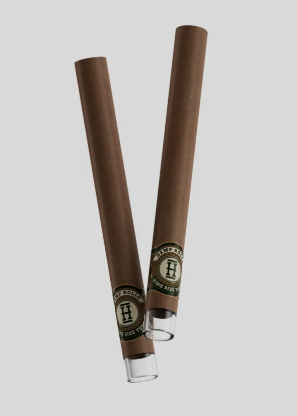 Foițe HEMPER King Size + Vârf de Sticlă 2 buc - Natural
