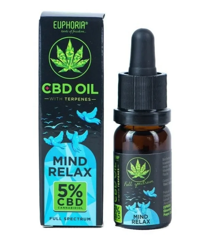 Euphoria CBD pétrole 5% avec des terpènes, 10 ml, 500 mg - Esprit Relaxer