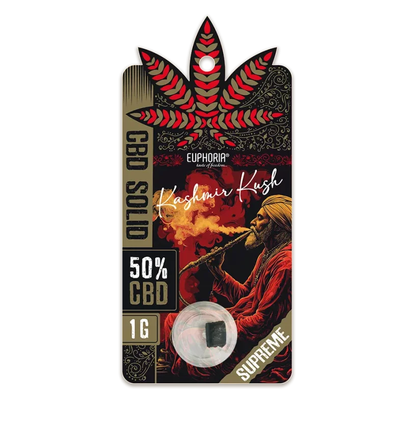 Euphoria CBD Sólido Hash Kashmir Kush, CBD 50%, 1 g