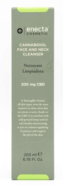 Enecta CBD kasvojen ja kaulan puhdistusaine 200 ml, 200 mg CBD