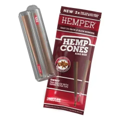 HEMPER King Size Hamp-kjegler med papirtupp 2pk - Søt