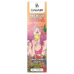 CanaPuff HHCA - Bolígrafo vaporizador desechable con sabor a helado de cereza y limón, HHCA 79 %, 1 ml